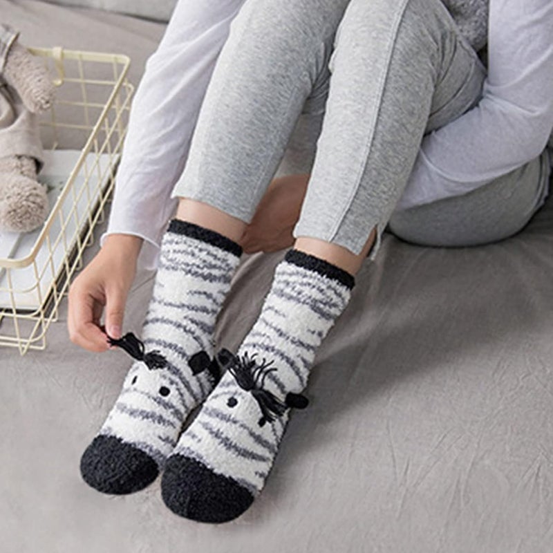 LINEMIN Womens Fuzzy Socks Cozy Fluffy Winter Warm Slipper Socks Microfiber Soft Home Sleeping Socks - Image 3